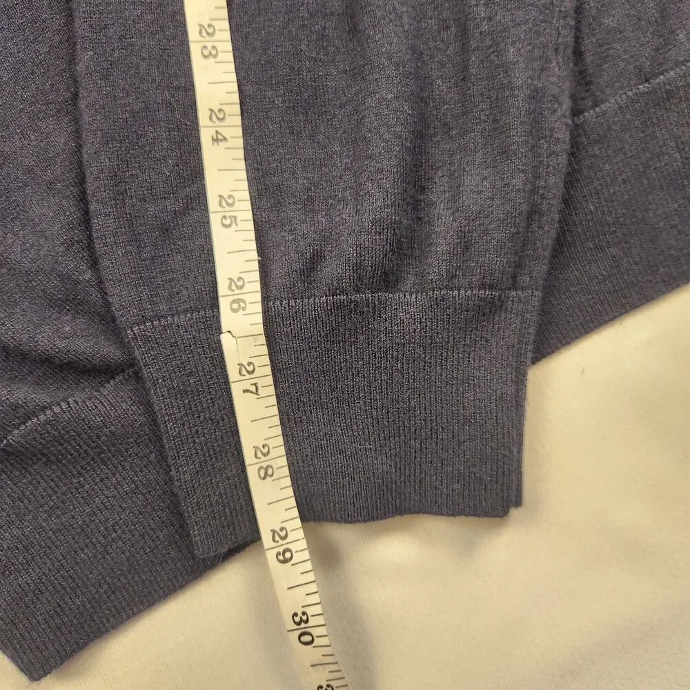 Banana Republic V-Neck Sweater Luxury Blend Silk/Cotton/Cashmere Navy Mens XL